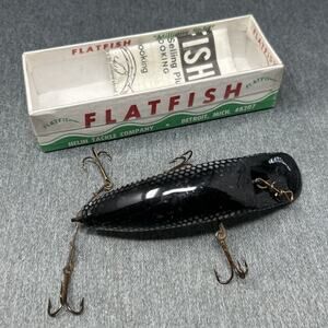 Vintage Helin Tackle Co. Flatfish M2 SS Scale Color Fishing Lure 4 Gang Hook
